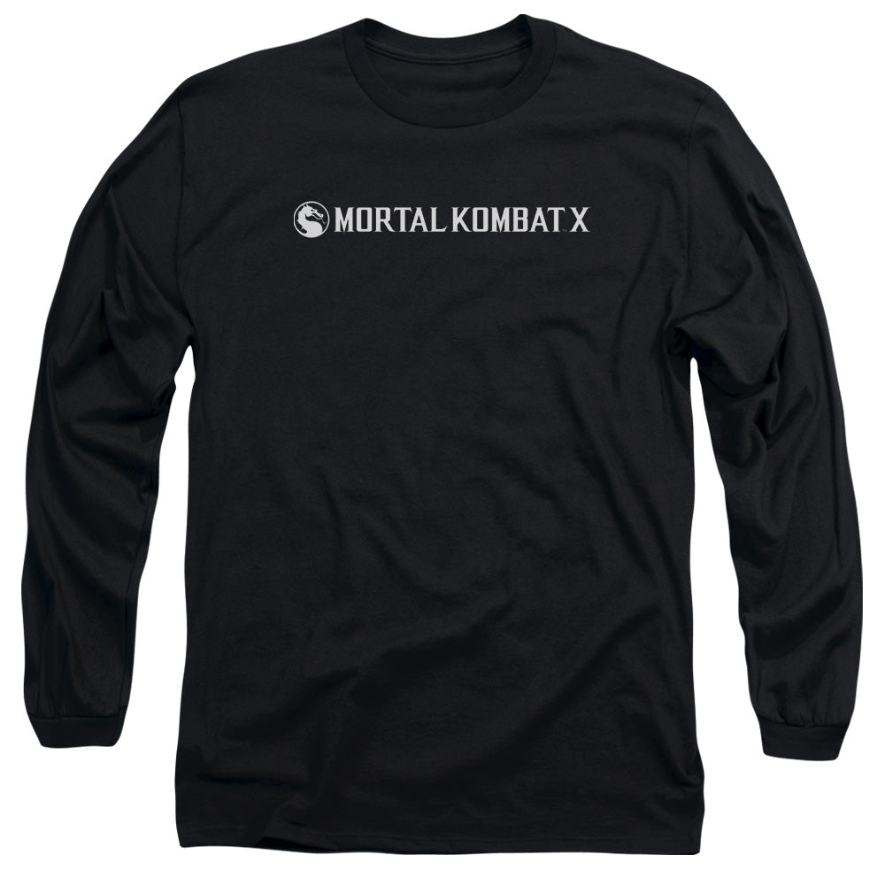 Mortal Kombat X - Horizontal Logo - Long Sleeve Adult 18/1 - Black T-shirt