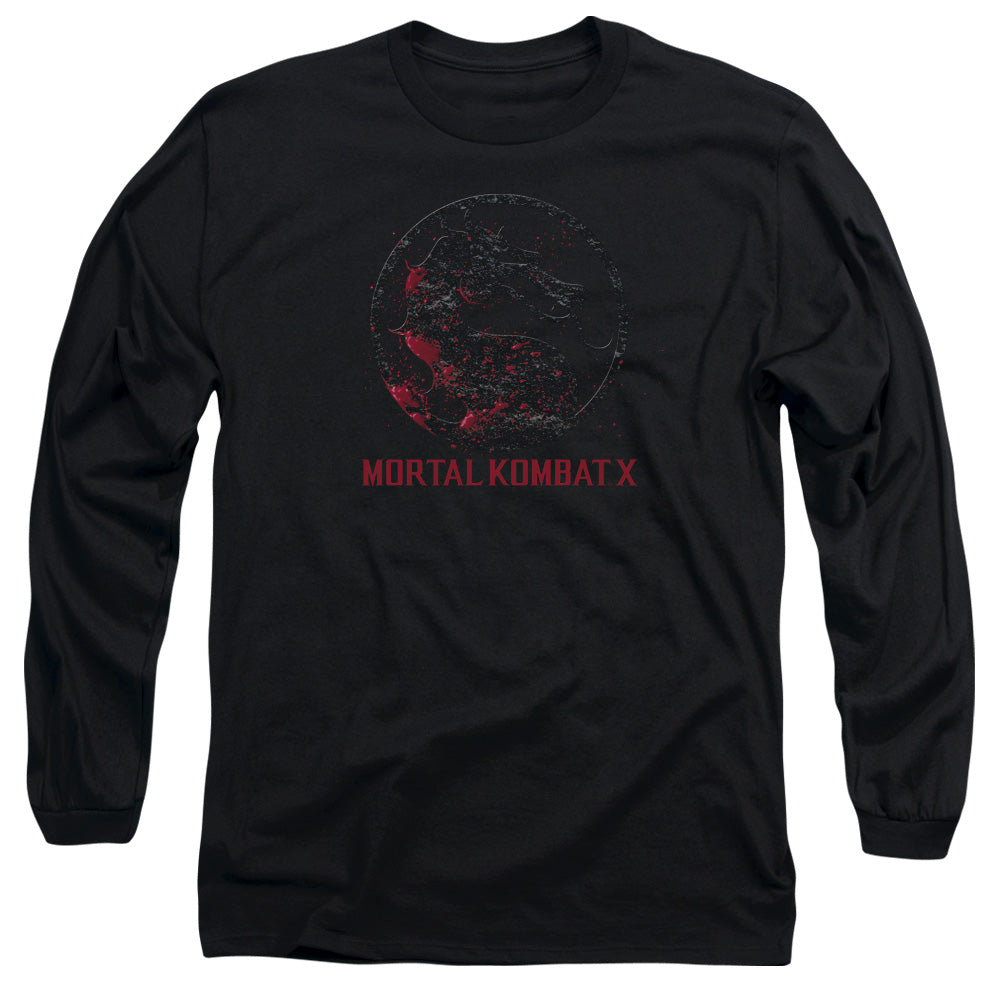 Mortal Kombat X - Bloody Seal - Long Sleeve Adult 18/1 - Black T-shirt
