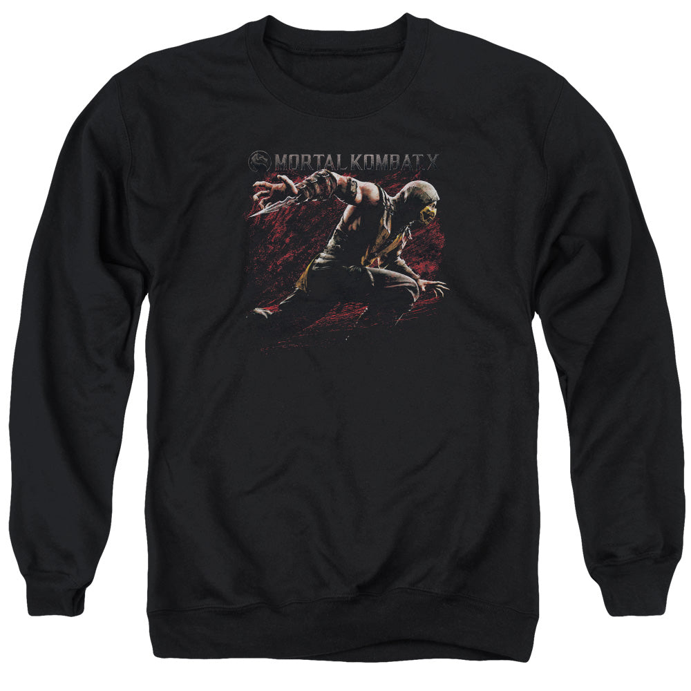 Mortal Kombat X - Scorpion Lunge - Adult Crewneck Sweatshirt - Black