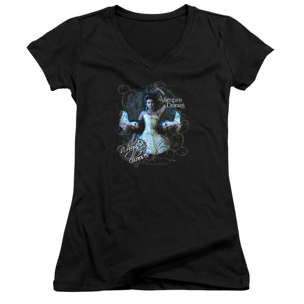 Vampire Diaries - Why Choose - Junior V-neck - Black