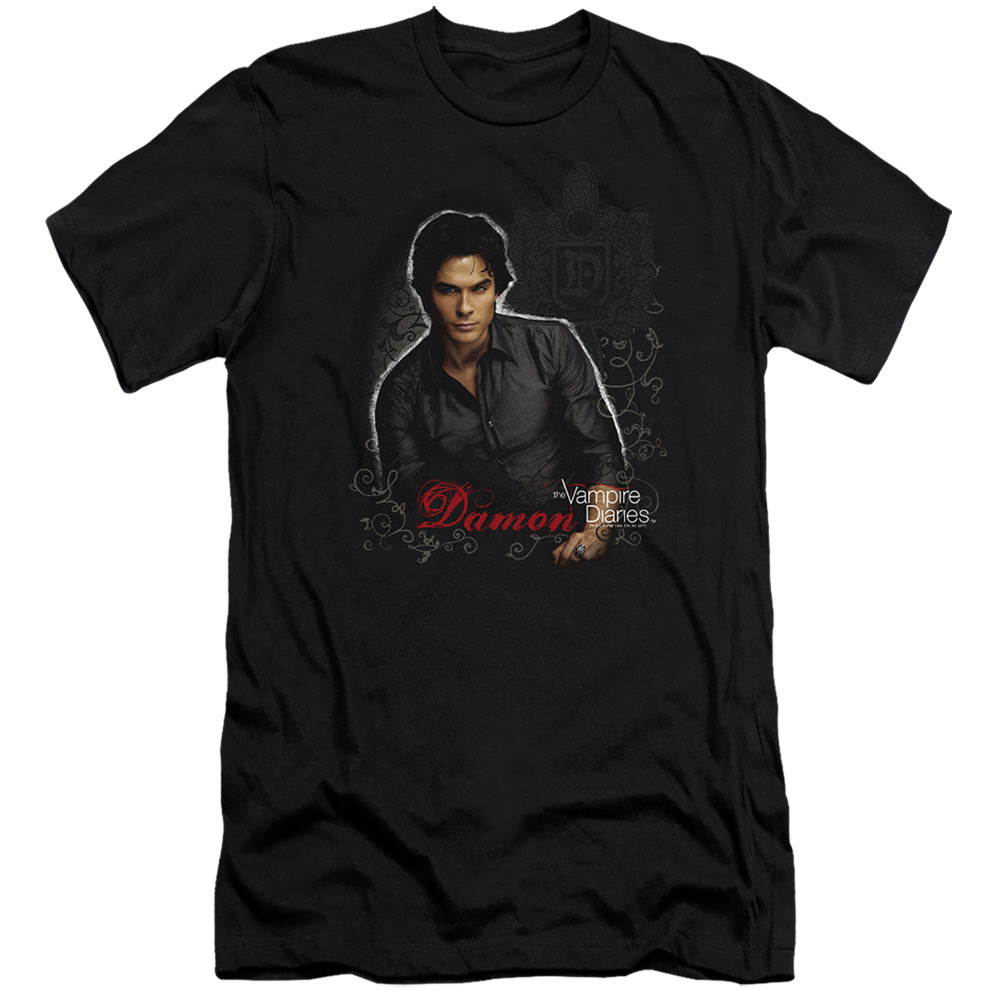 Vampire Diaries - Damon-premuim Canvas Adult Slim Fit 30/1 - Black