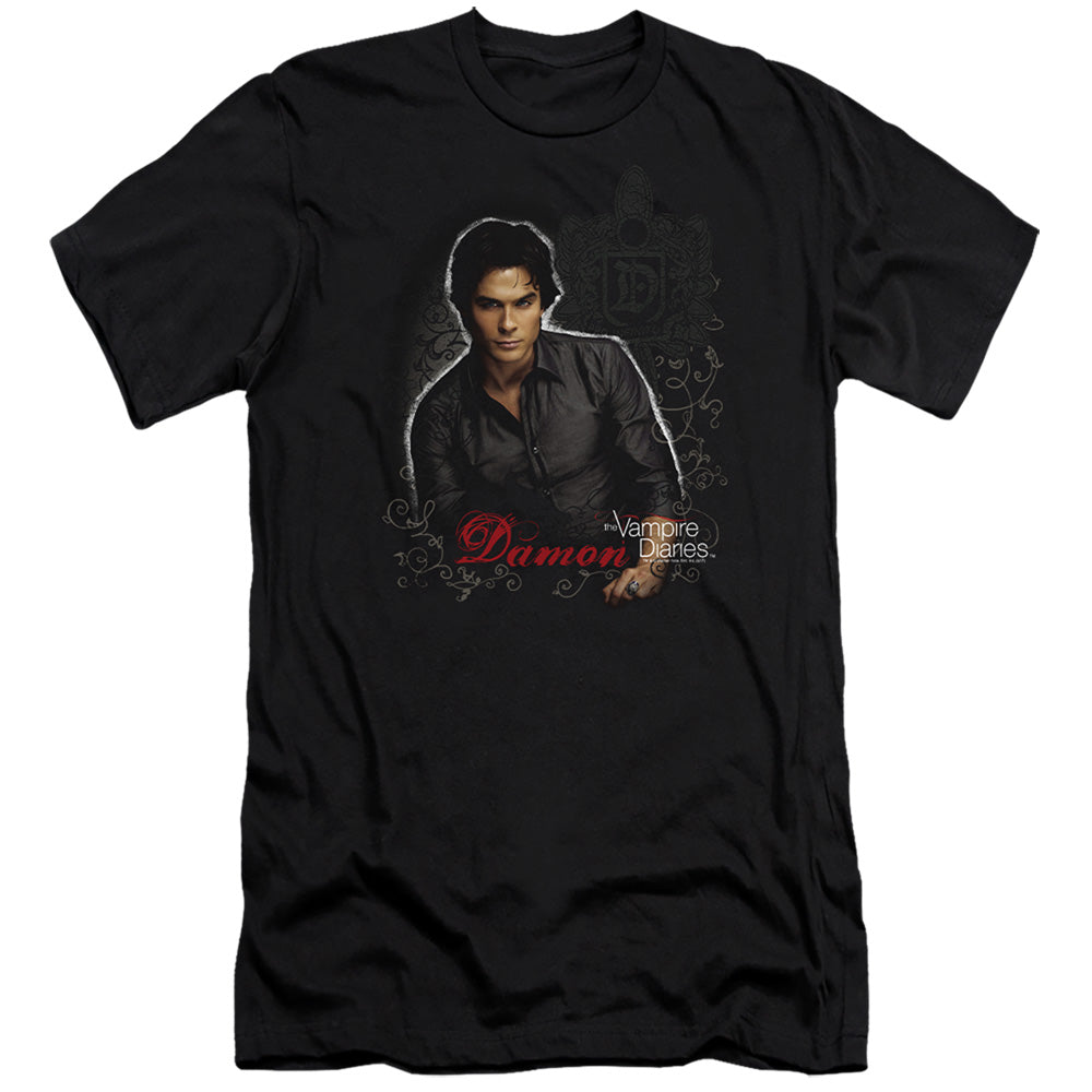 Vampire Diaries - Damon - Short Sleeve Adult 30/1 - Black T-shirt