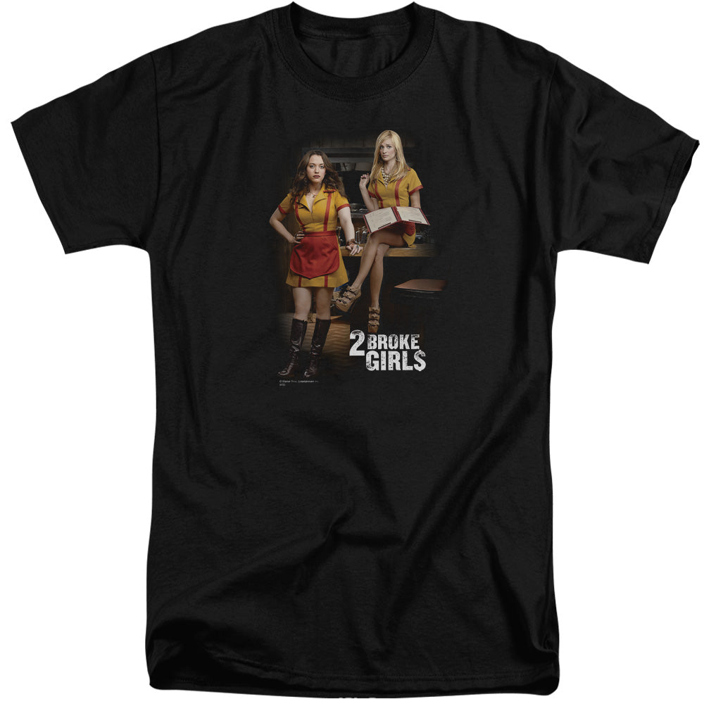 2 Broke Girls - Max & Caroline - Short Sleeve Adult Tall - Black T-shirt