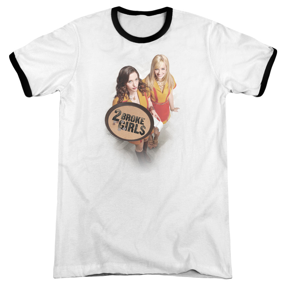2 Broke Girls - Tips Really - Adult Ringer - White/black