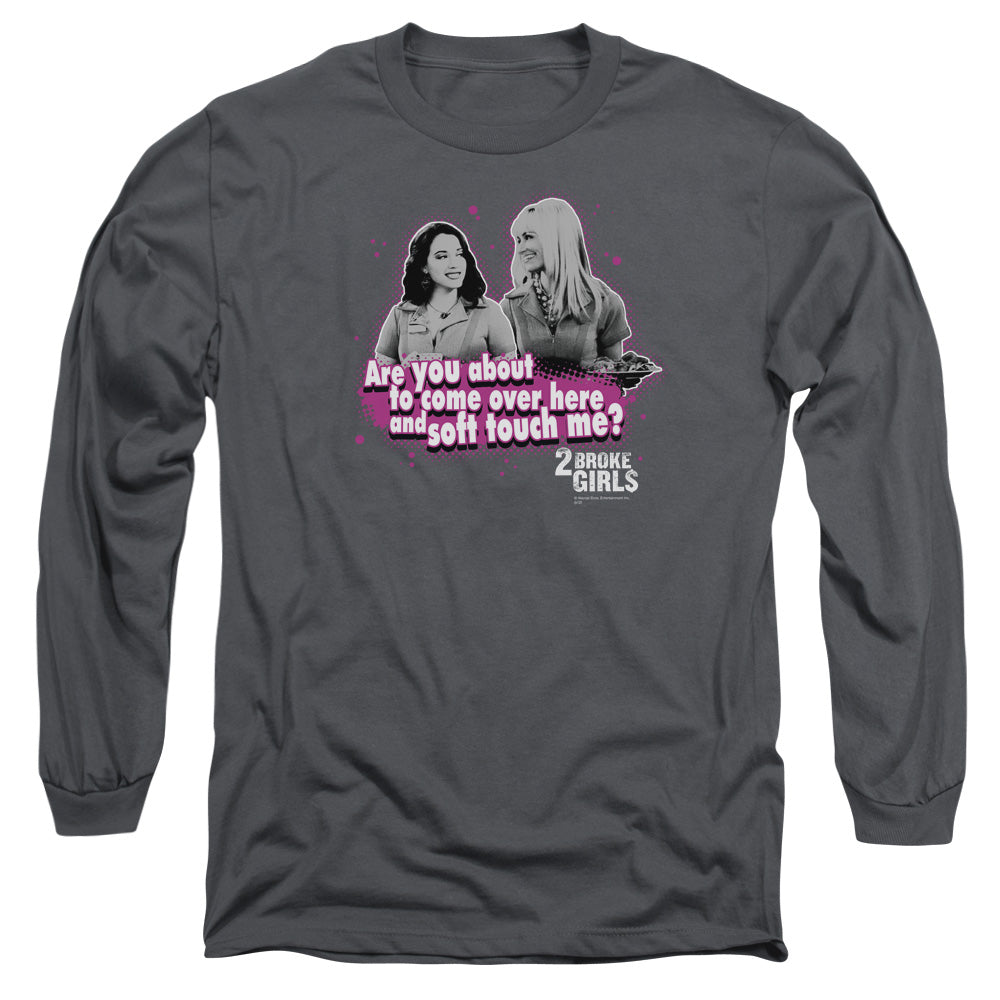 2 Broke Girls - Soft Touch - Long Sleeve Adult 18/1 - Charcoal T-shirt
