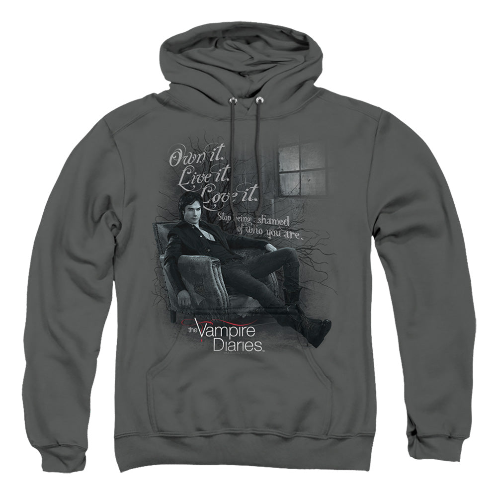 Vampire Diaries - Be Yourself - Adult Pull-over Hoodie - Charcoal