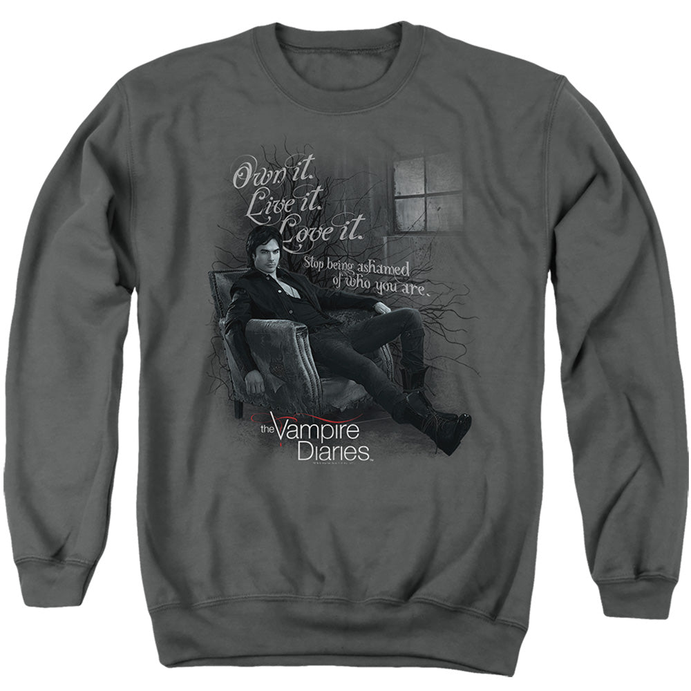 Vampire Diaries - Be Yourself - Adult Crewneck Sweatshirt - Charcoal