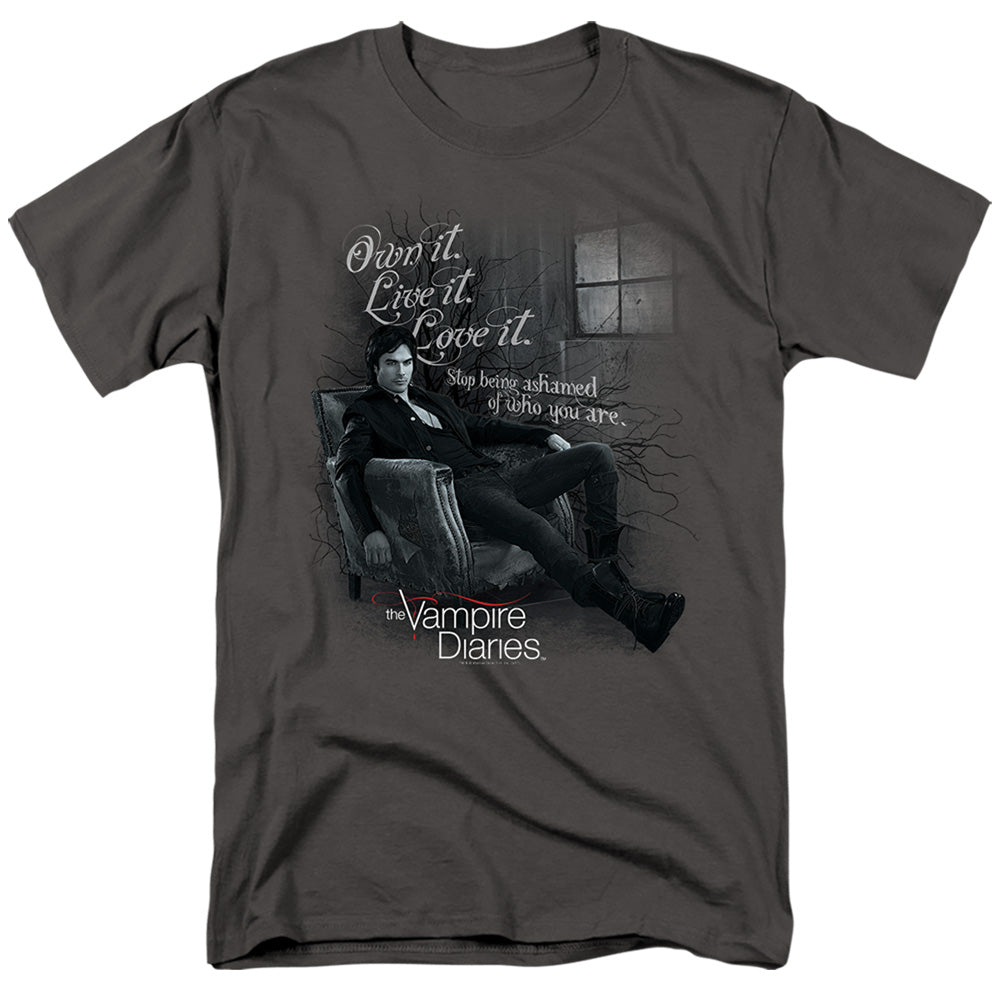 Vampire Diaries - Be Yourself - Short Sleeve Adult 18/1 - Charcoal T-shirt