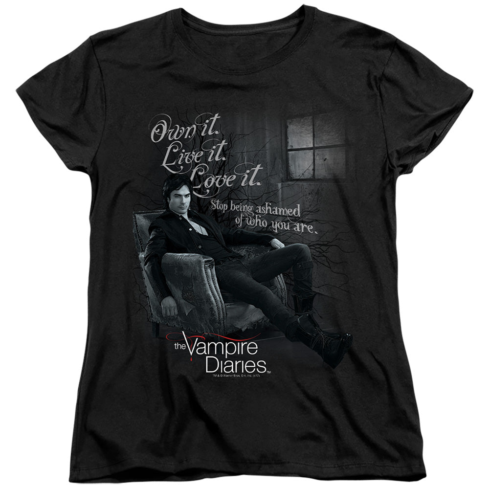 Vampire Diaries - Be Yourself - Short Sleeve Women"s Tee - Black T-shirt