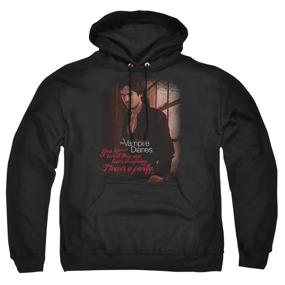 Vampire Diaries - Threes A Party - Adult Pull-over Hoodie - Black