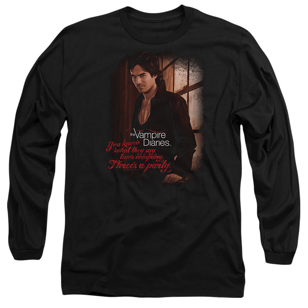 Vampire Diaries - Threes A Party - Long Sleeve Adult 18/1 - Black T-shirt