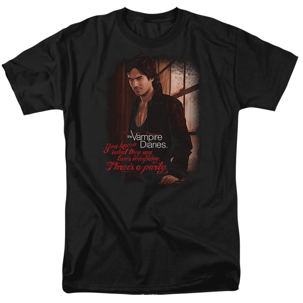 Vampire Diaries - Threes A Party - Short Sleeve Adult 18/1 - Black T-shirt