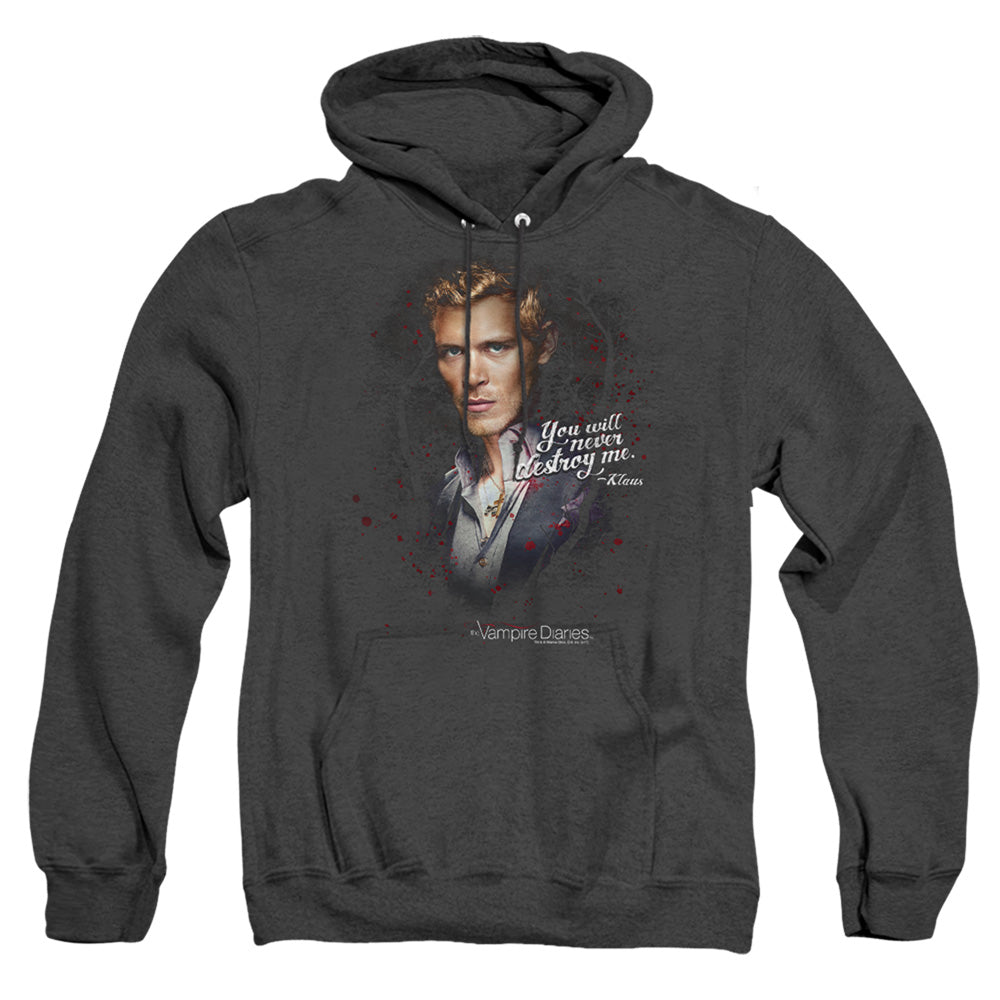 Vampire Diaries - Never Destroy - Adult Heather Hoodie - Black