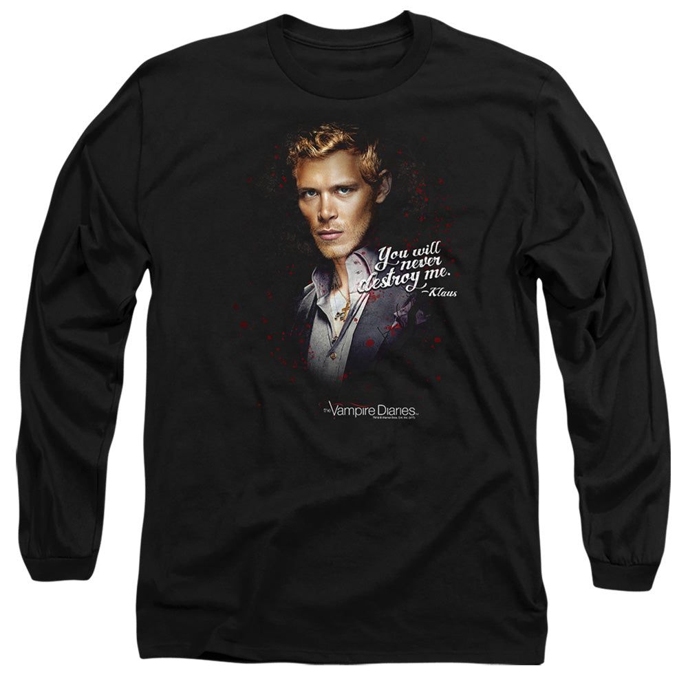 Vampire Diaries - Never Destroy - Long Sleeve Adult 18/1 - Black T-shirt