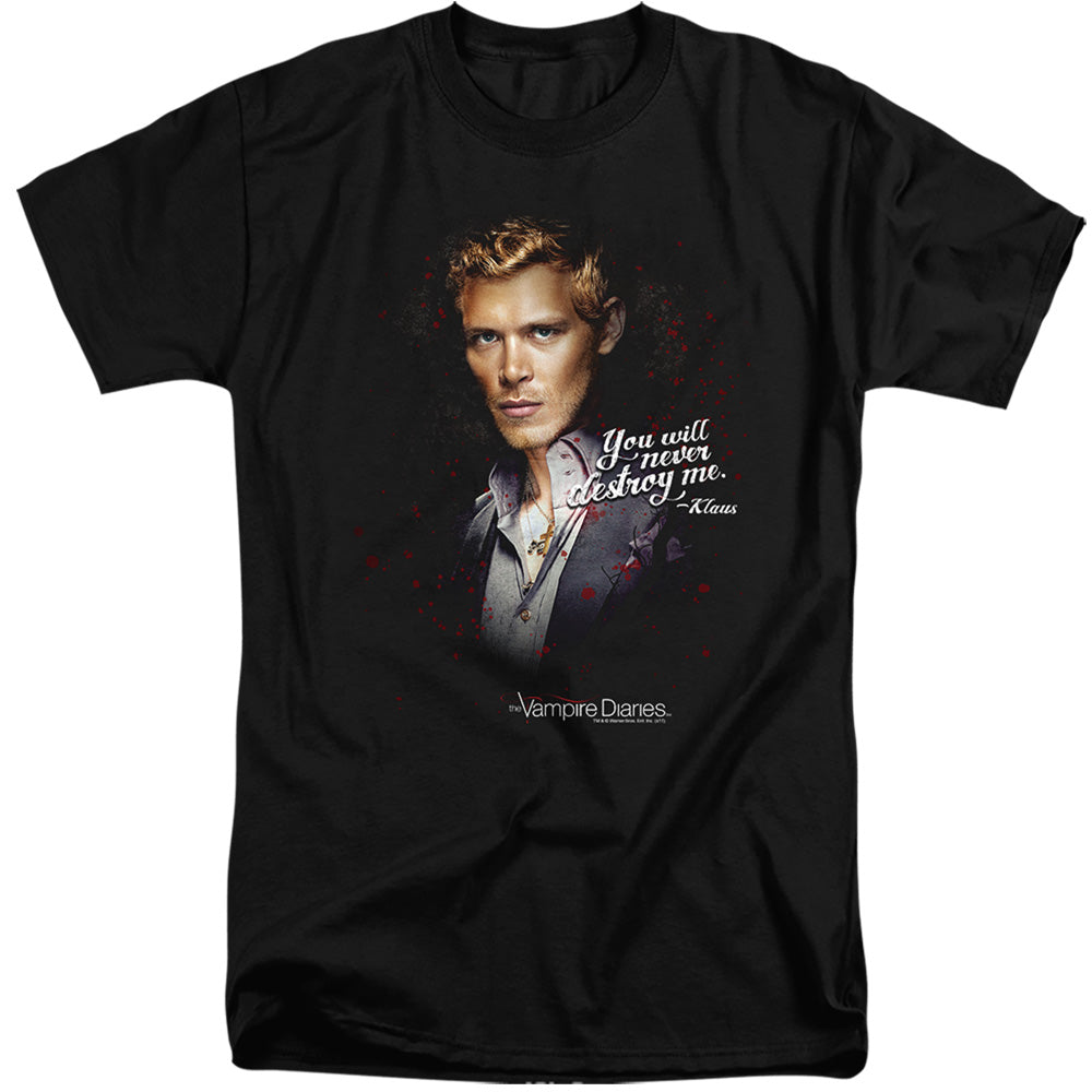 Vampire Diaries - Never Destroy - Short Sleeve Adult Tall - Black T-shirt