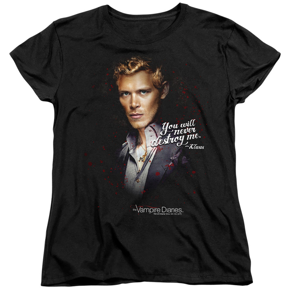 Vampire Diaries - Never Destroy - Short Sleeve Womens Tee - Black T-shirt