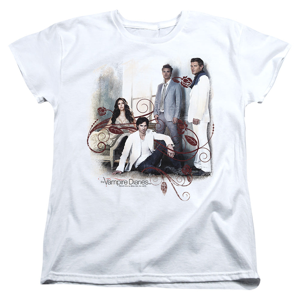 Vampire Diaries - 3 + 1 - Short Sleeve Womens Tee - White T-shirt