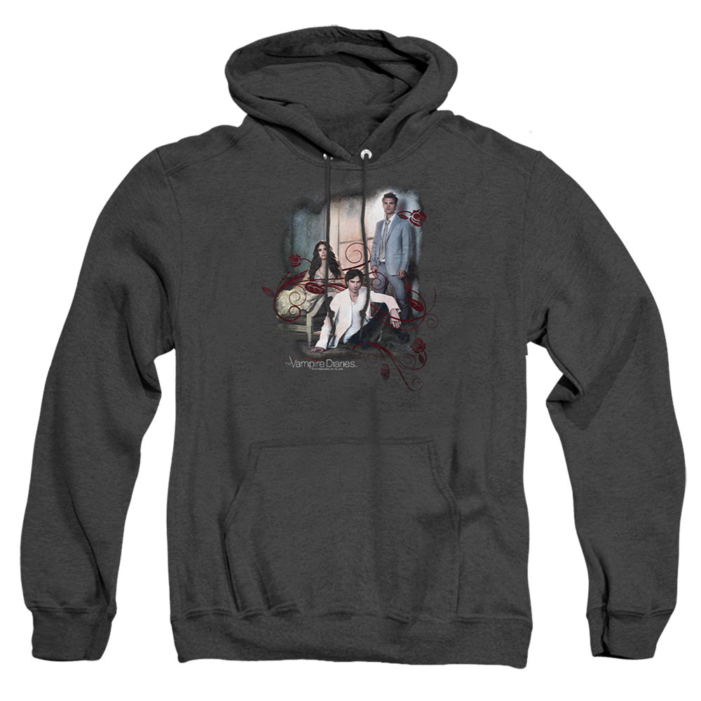 Vampire Diaries - 3 + 1 - Adult Heather Hoodie - Black