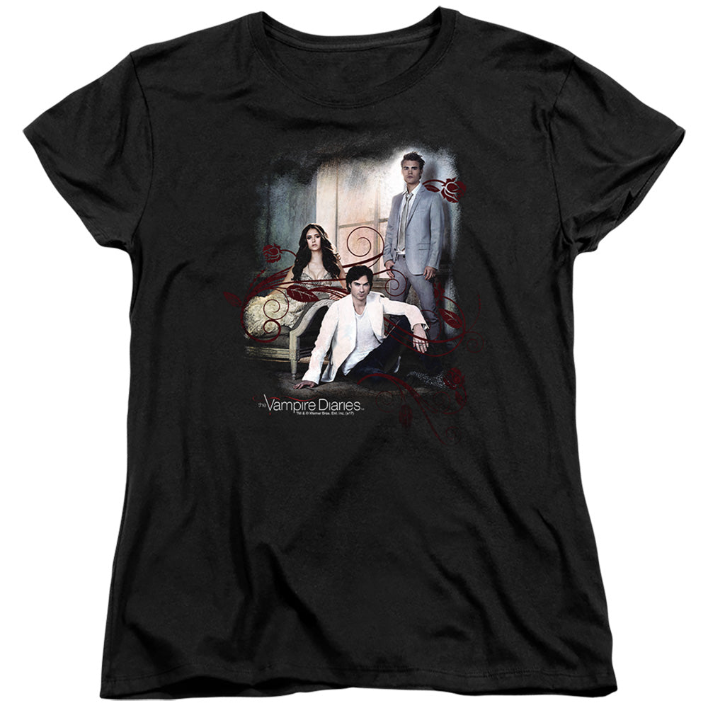 Vampire Diaries - 3 + 1 - Short Sleeve Womens Tee - Black T-shirt