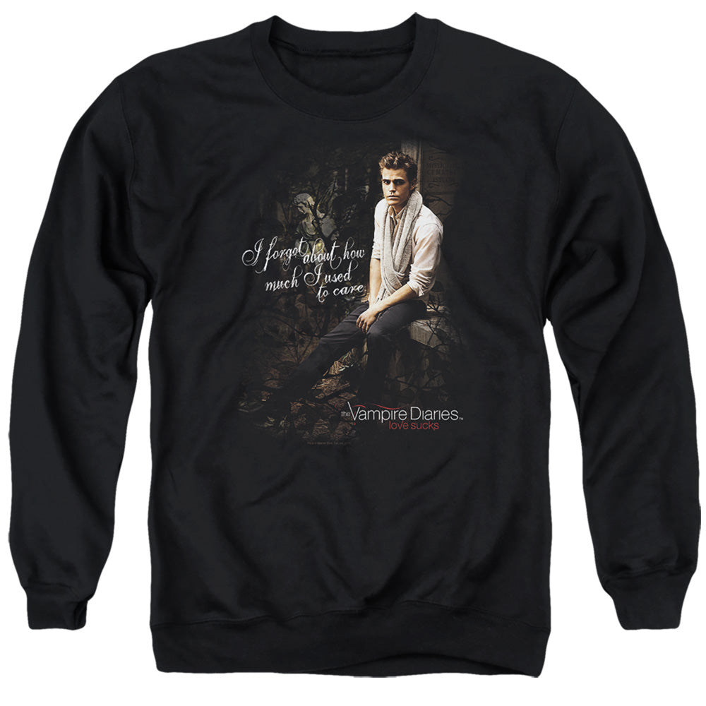 Vampire Diaries - I Used To Care - Adult Crewneck Sweatshirt - Black