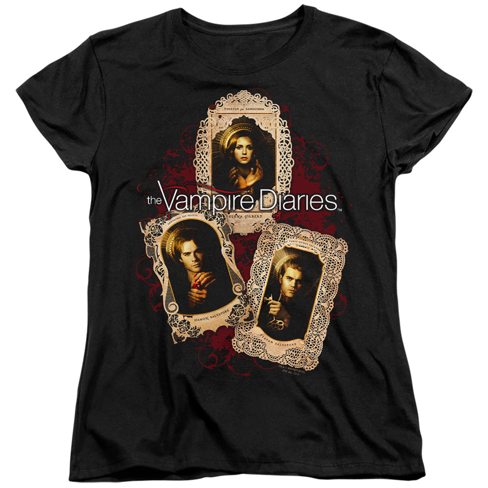 Vampire Diaries - Holy Cards - Short Sleeve Womens Tee - Black T-shirt