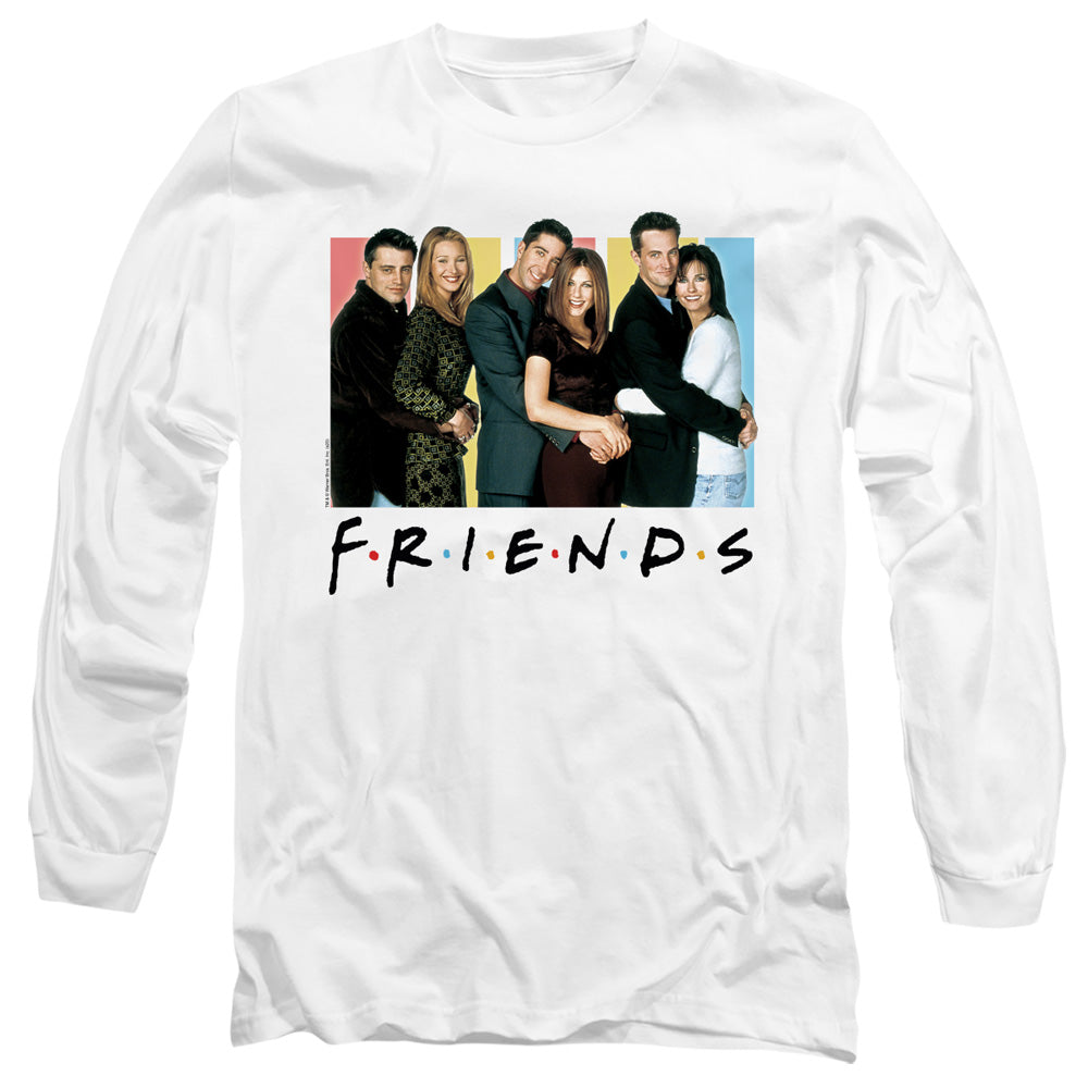 Friends - Cast Logo - Long Sleeve Adult 18/1 - White T-shirt