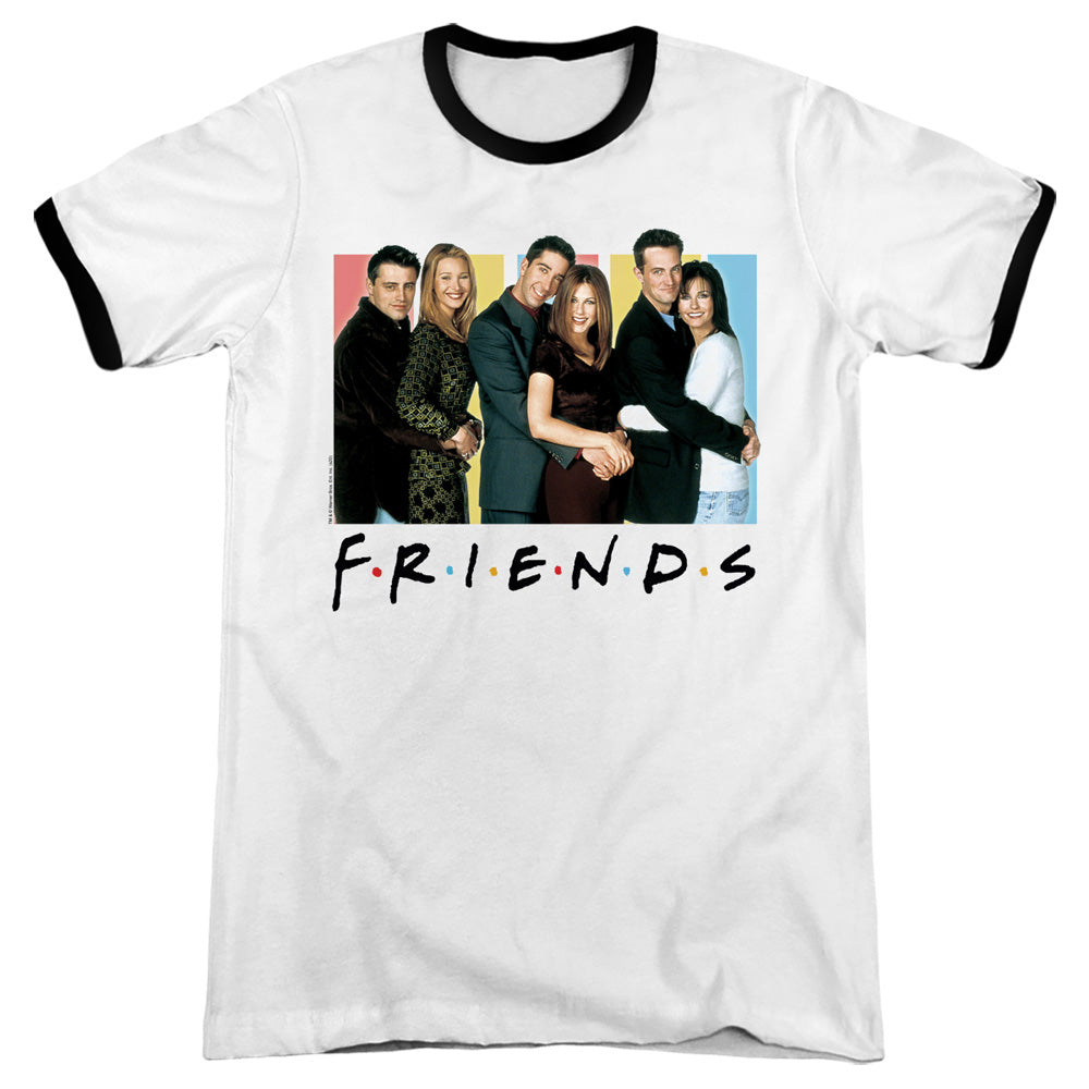 Friends - Cast Logo - Adult Ringer - White/black