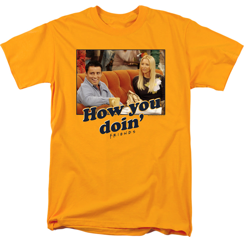 Friends - How You Doin - Short Sleeve Adult 18/1 - Gold T-shirt