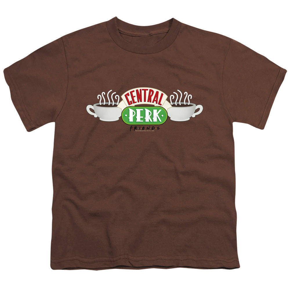 Friends - Central Perk Logo - Short Sleeve Youth 18/1 - Coffee T-shirt