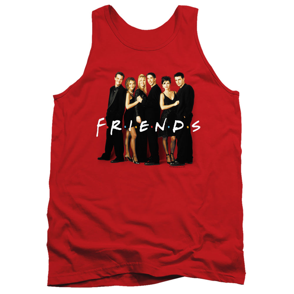Friends - Cast In Black - Adult Tank - Red