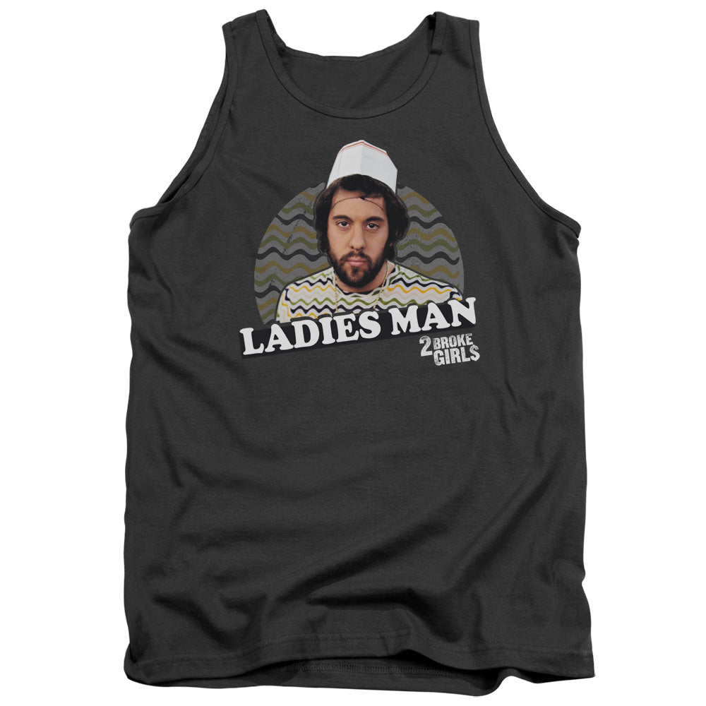 2 Broke Girls - Ladies Man - Adult Tank - Charcoal