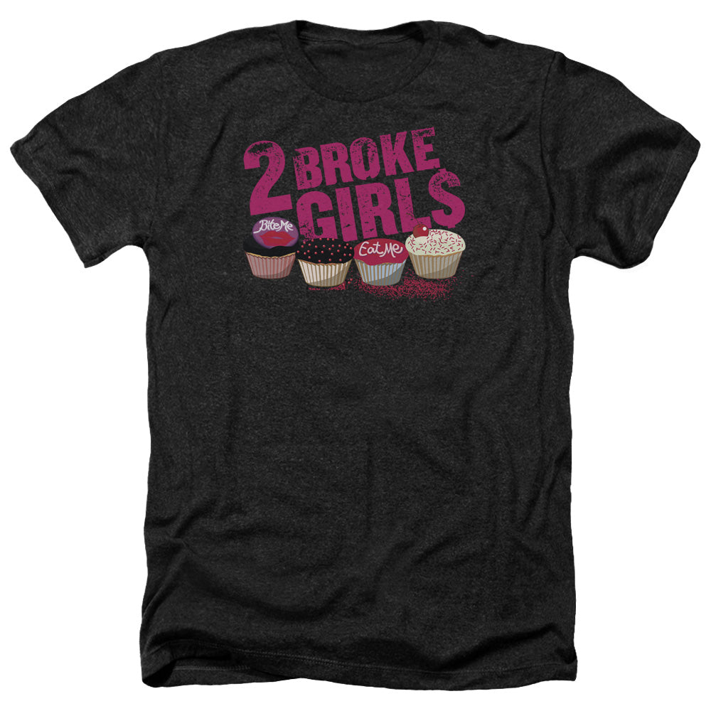 2 Broke Girls - Cupcakes - Adult Heather-black