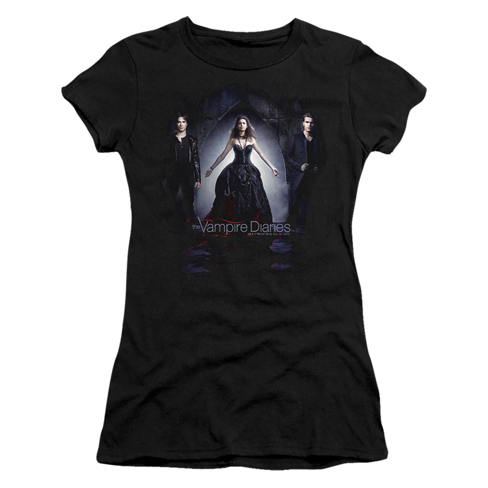 Vampire Diaries - Bring It On - Short Sleeve Junior Sheer - Black T-shirt