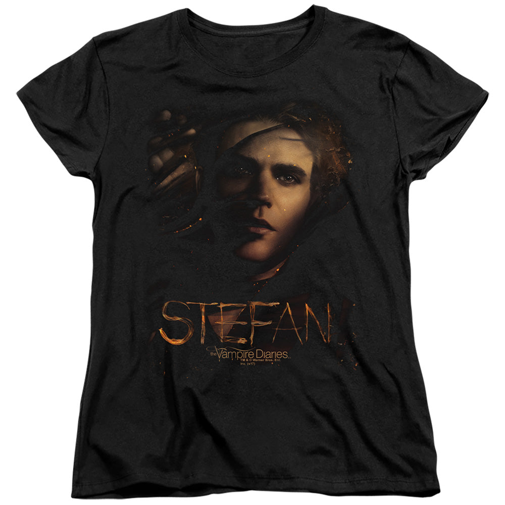 Vampire Diarieshort Sleevetefan Smokey Veil-s - S Womens Tee - Black T-shirt