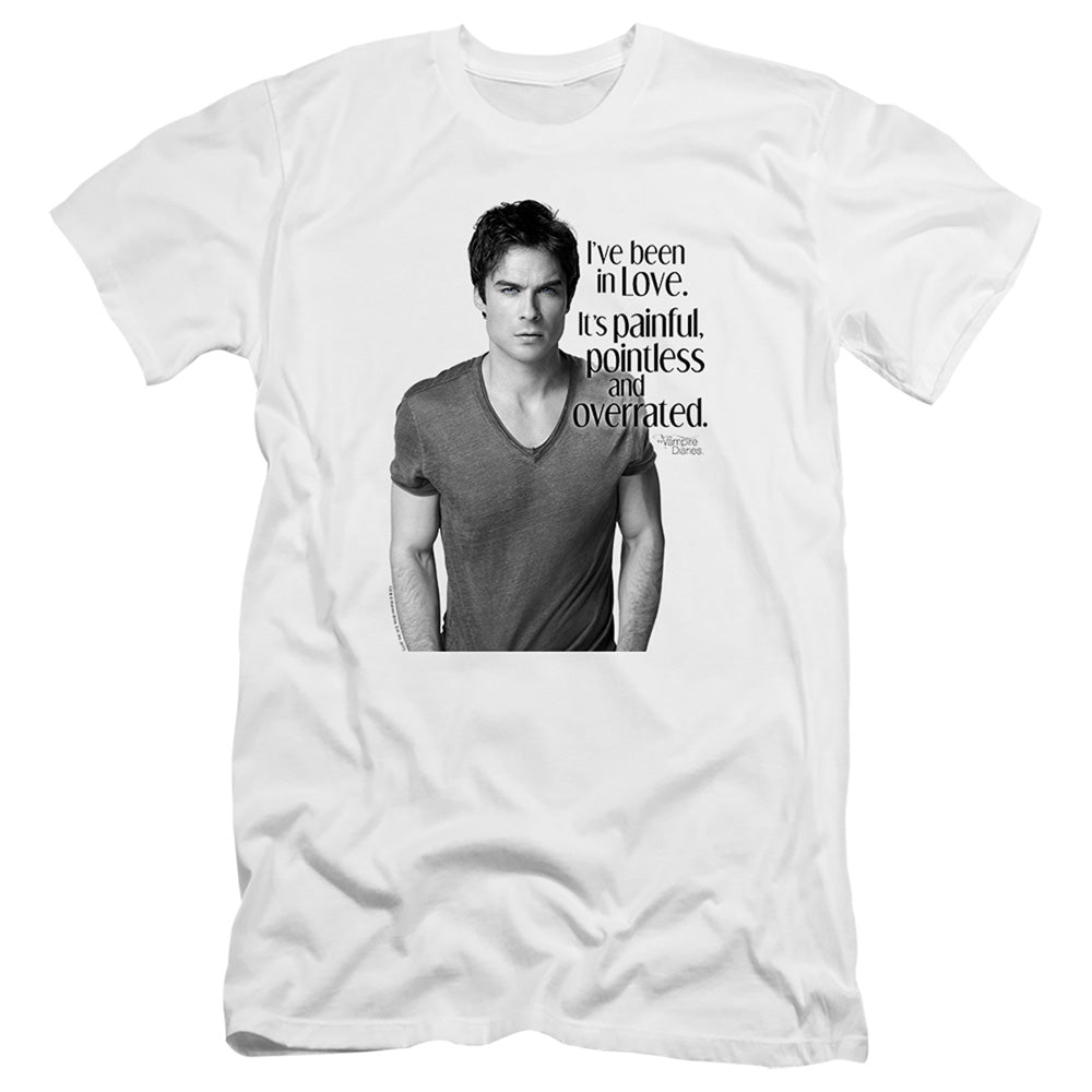 Vampire Diaries - In Love-premuim Canvas Adult Slim Fit 30/1 - White