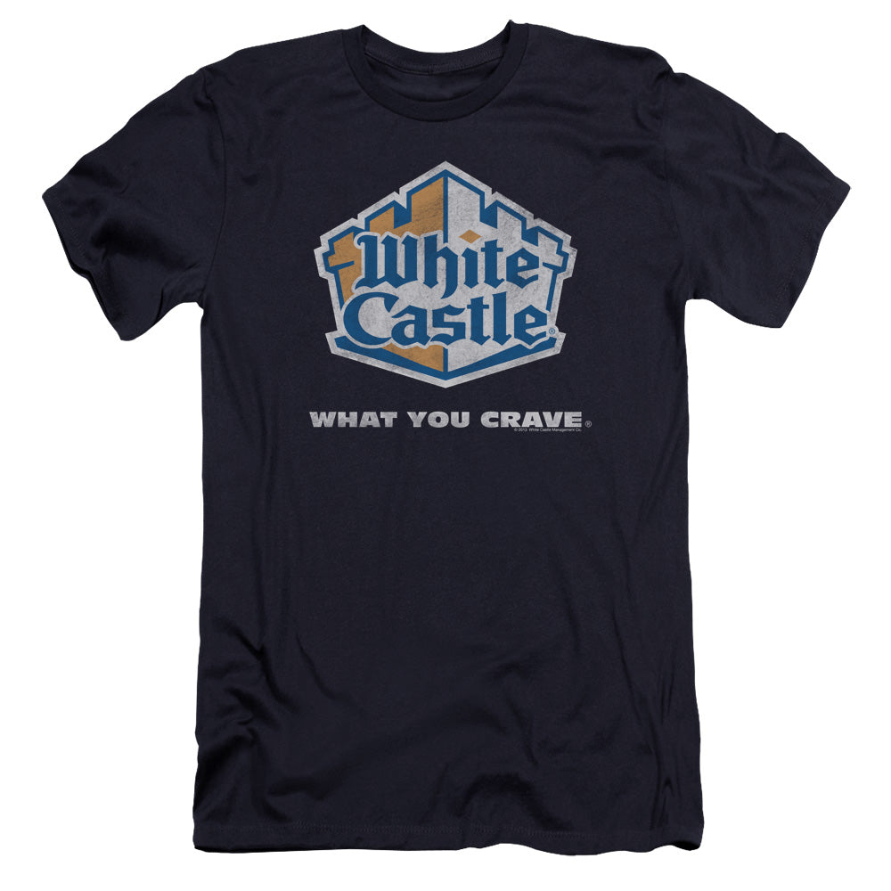 White Castle - Distressed Logo-premuim Canvas Adult Slim Fit 30/1 - Navy