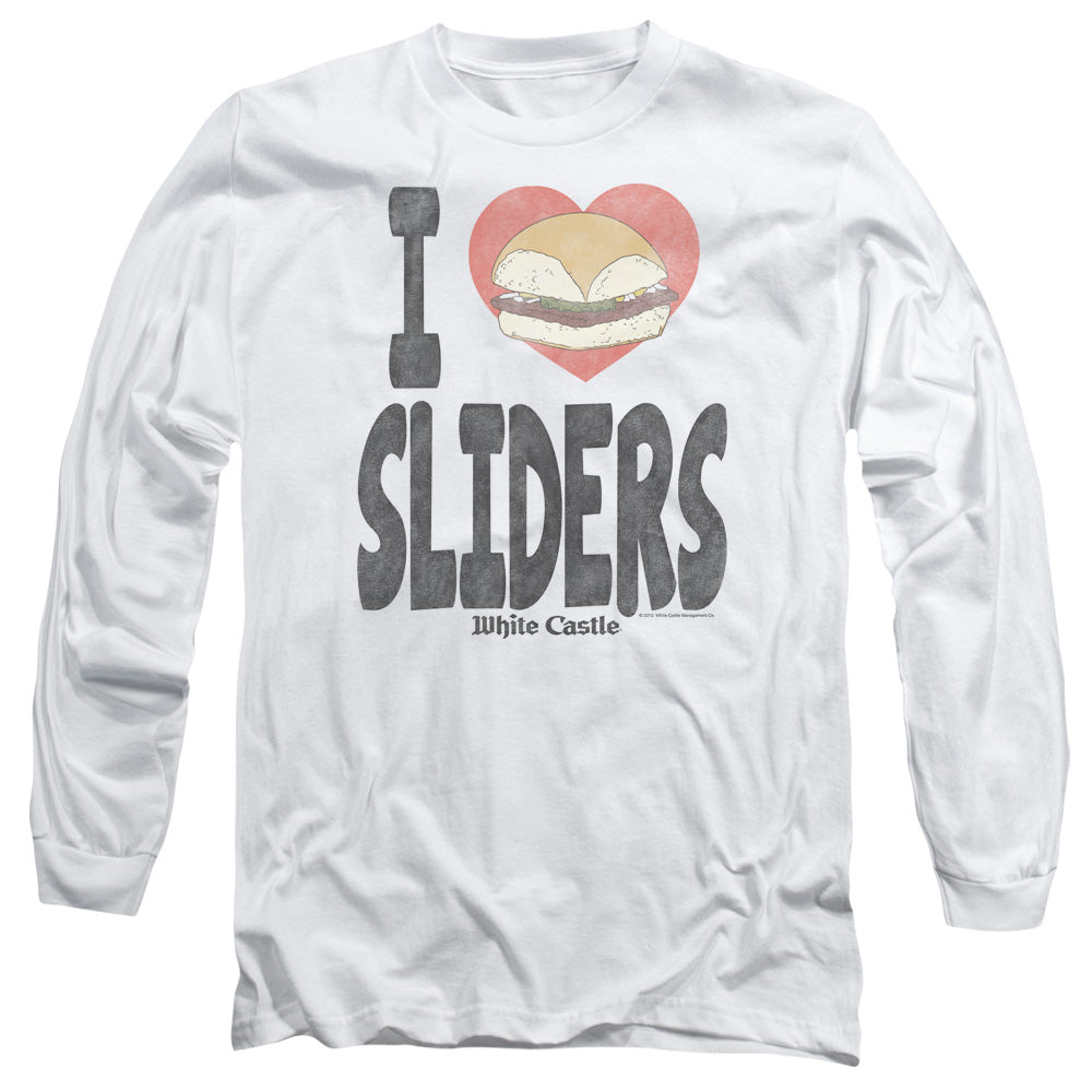 WHITE CASTLE I HEART SLIDERS - L/S ADULT 18/1 - WHITE T-Shirt