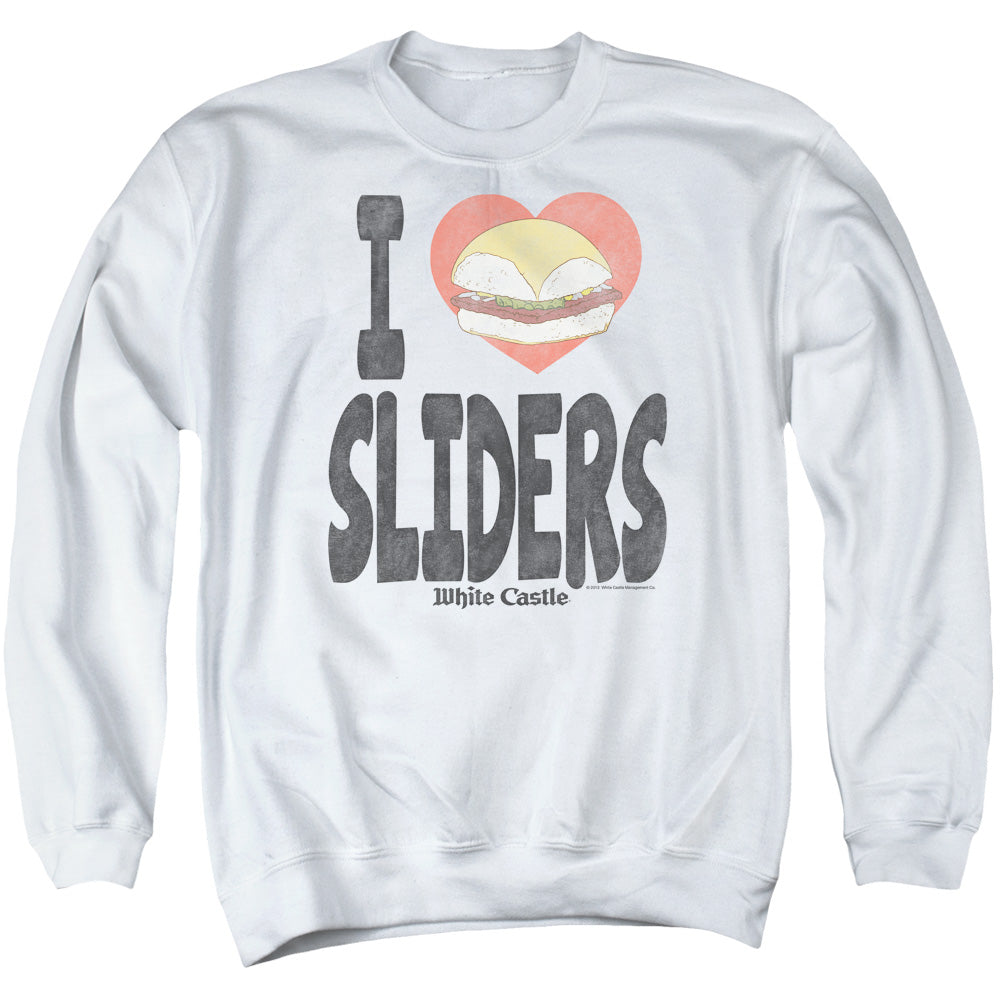 White Castle - I Heart Sliders - Adult Crewneck Sweatshirt - White