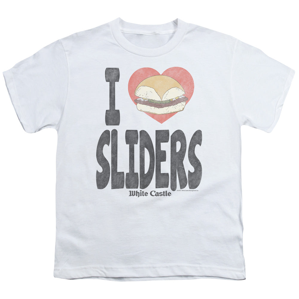 White Castle - I Heart Sliders - Short Sleeve Youth 18/1 - White T-shirt