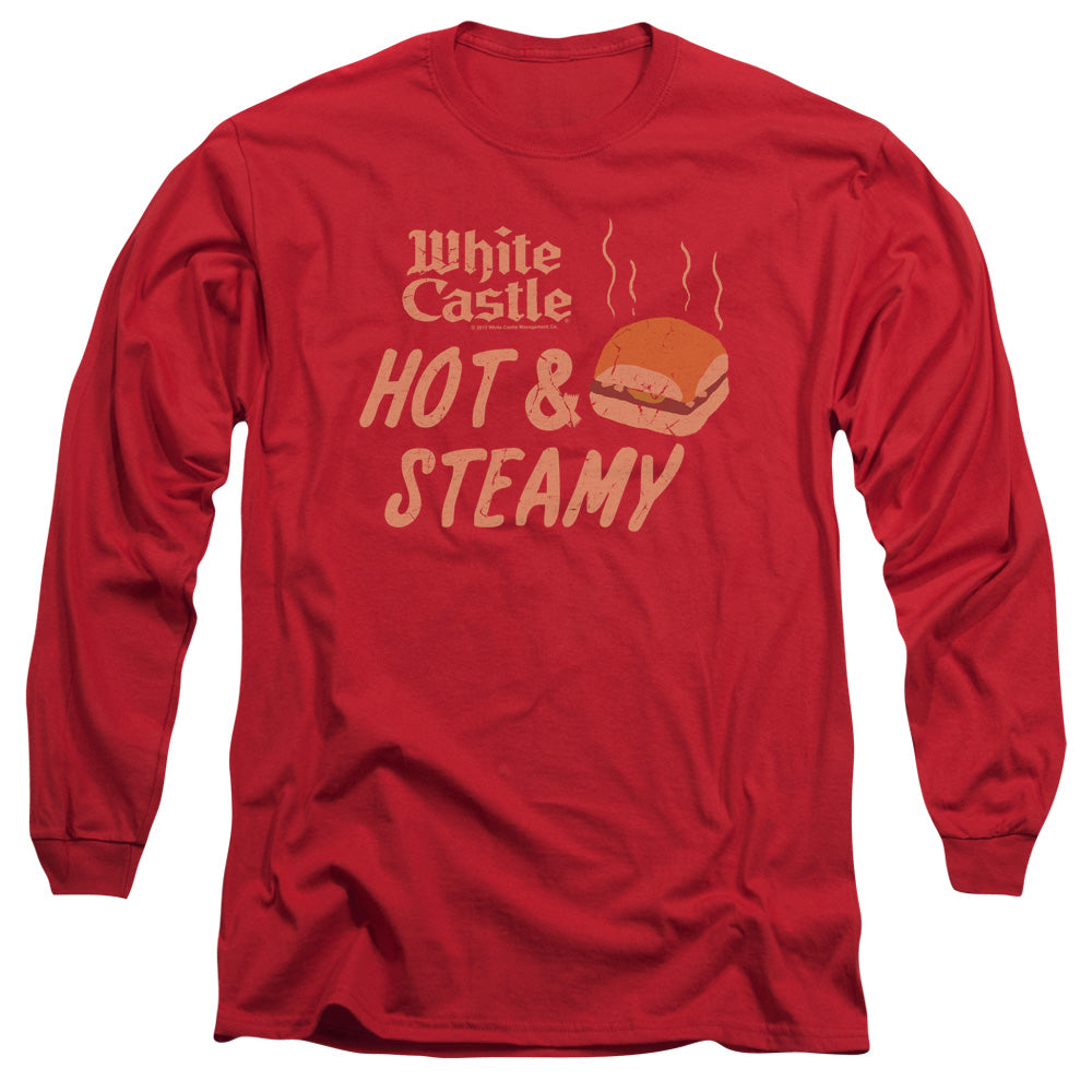 White Castle - Hot & Steamy - Long Sleeve Adult 18/1 - Red T-shirt