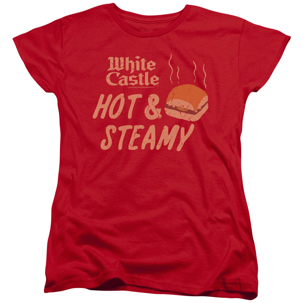 White Castle - Hot & Steamy - Short Sleeve Womens Tee - Red T-shirt