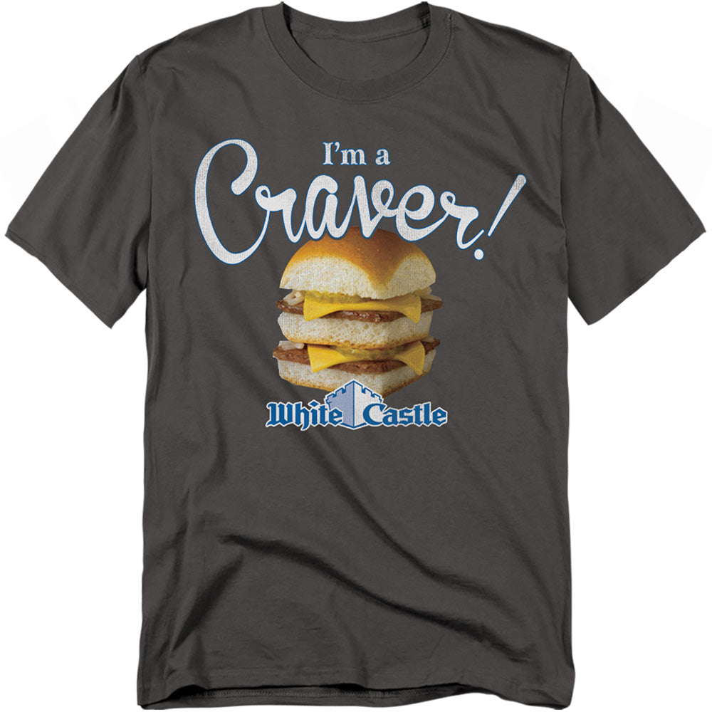 White Castle - Craver - Short Sleeve Adult 18/1 - Charcoal T-shirt