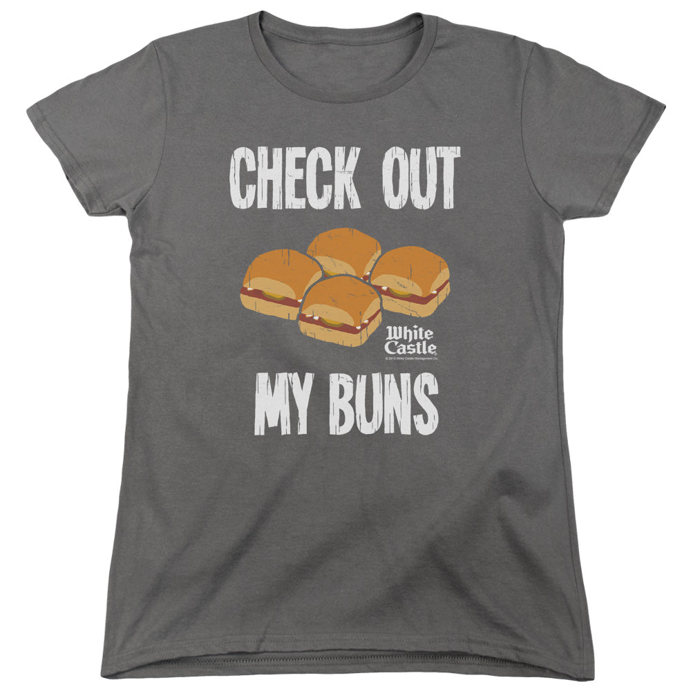White Castle - My Buns - Short Sleeve Womens Tee - Charcoal T-shirt