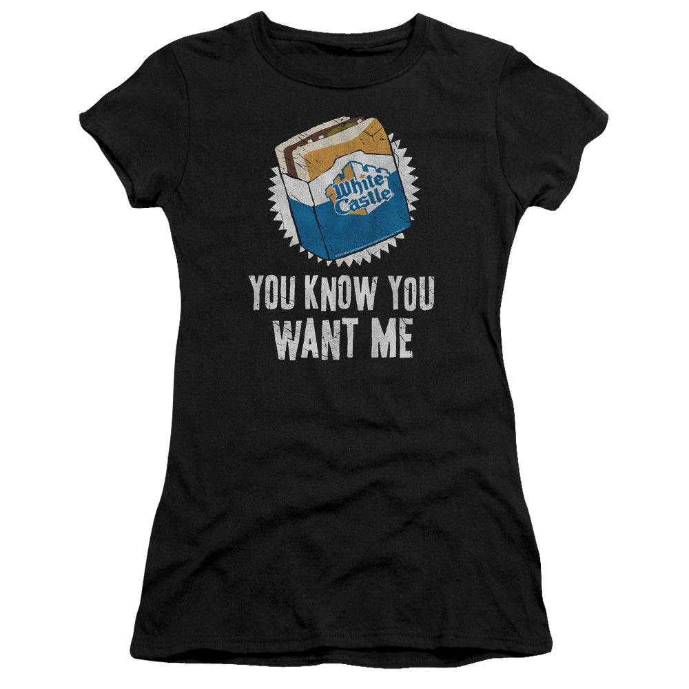 White Castle - Want Me - Short Sleeve Junior Sheer - Black T-shirt