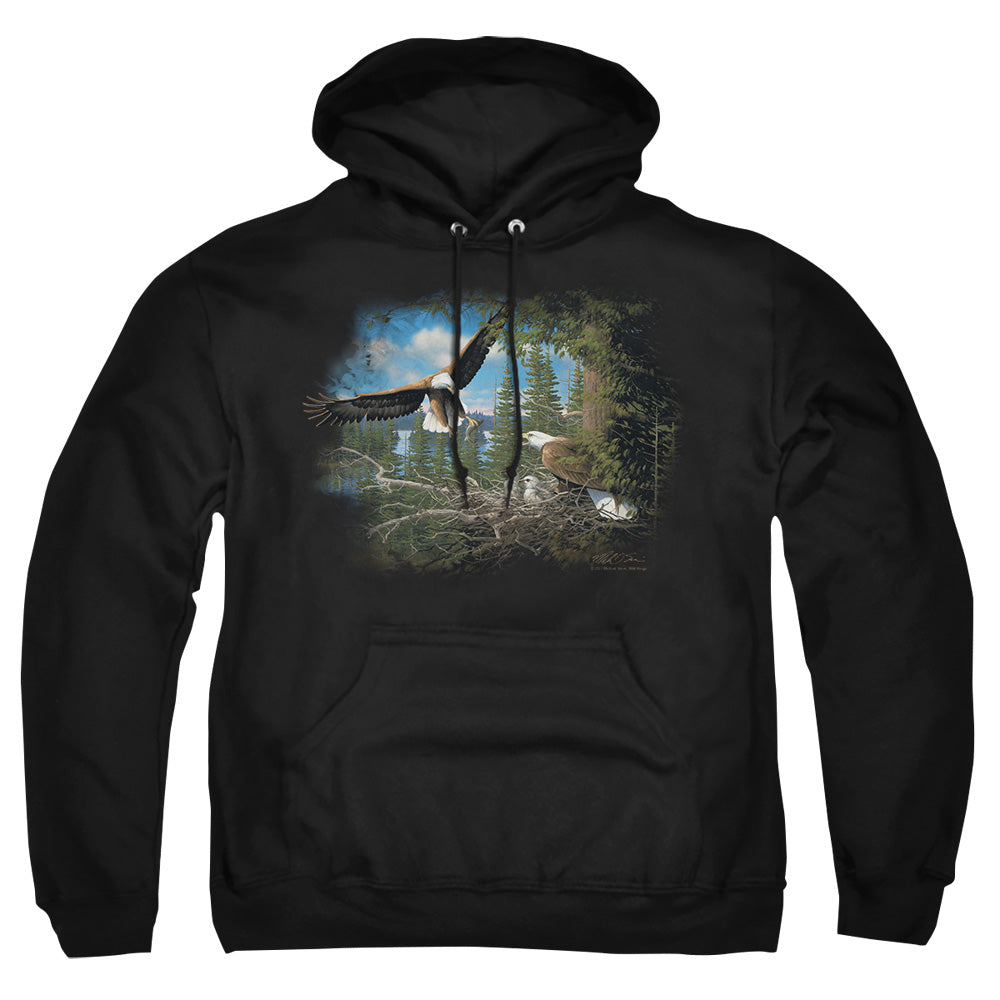 Wildlife - Spring Bald Eagles - Adult Pull-over Hoodie - Black