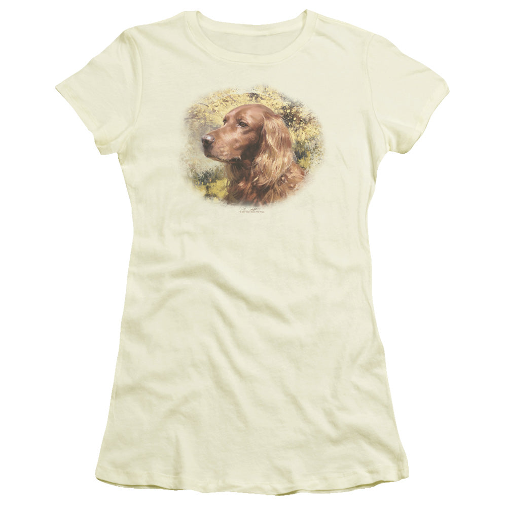 WILDLIFE IRISH SETTER HEAD - S/S JUNIOR SHEER - CREAM T-Shirt