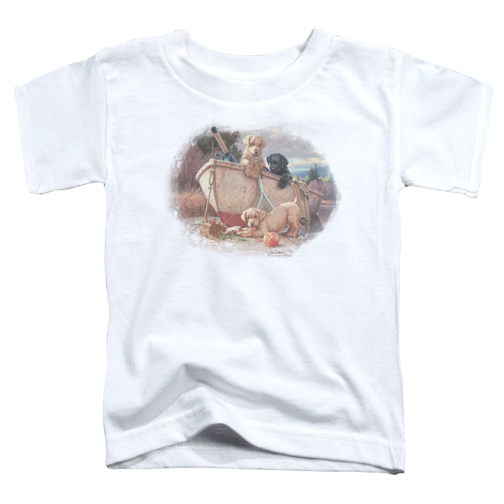 Wildlife - Lunch Break Lab Pups - Short Sleeve Toddler Tee - White T-shirt
