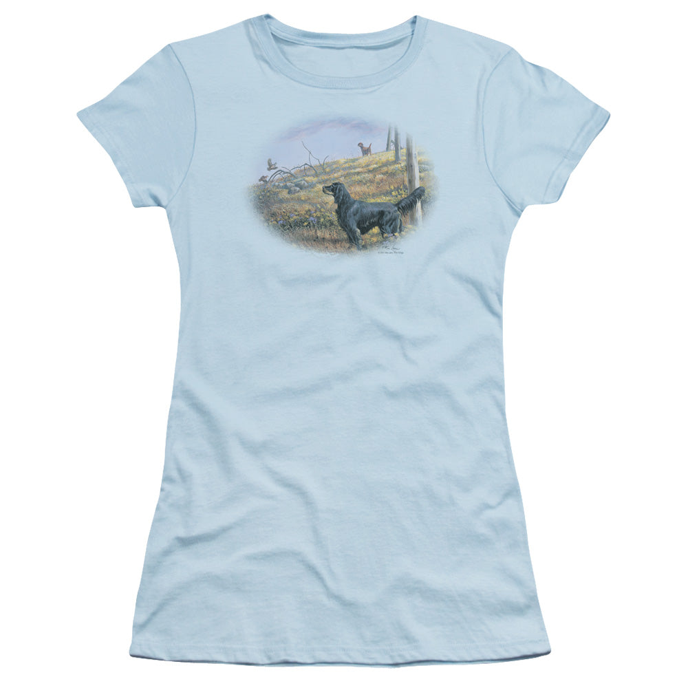 Wildlife - Looking Back - Short Sleeve Junior Sheer - Light Blue T-shirt