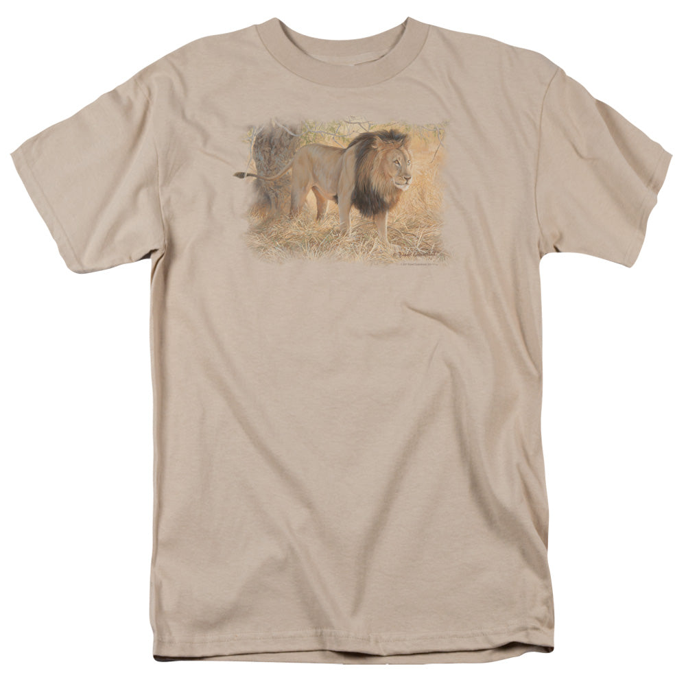 Wildlife - Shumba In The Grass - Short Sleeve Adult 18/1 - Sand T-shirt