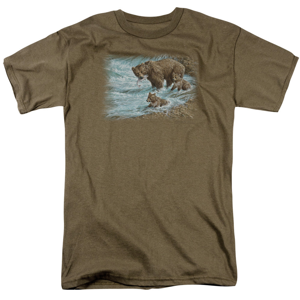 WILDLIFE ALASKAN BROWN BEAR - S/S ADULT 18/1 - SAFARI GREEN T-Shirt